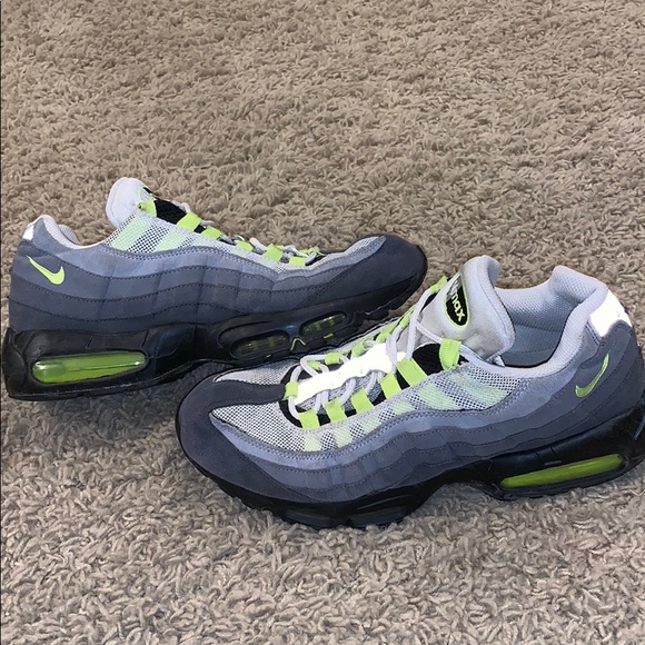 Nike Shoes | Nike Air Max 95 Volt Green And Gray | Poshmark